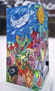 kunst als relatiegeschenk, handbeschilderd object, kleurrijk kunstwerk als relatiegeschenk