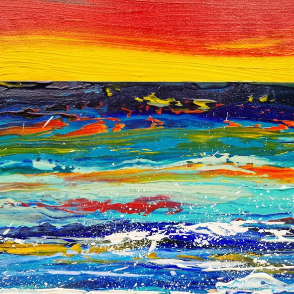 abstract strandschilderij