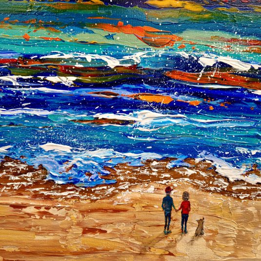 langwerpig strandschilderij